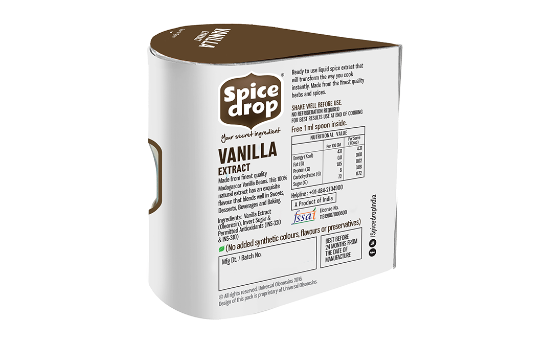 Spice Drop Vanilla Extract    Pack  20 millilitre